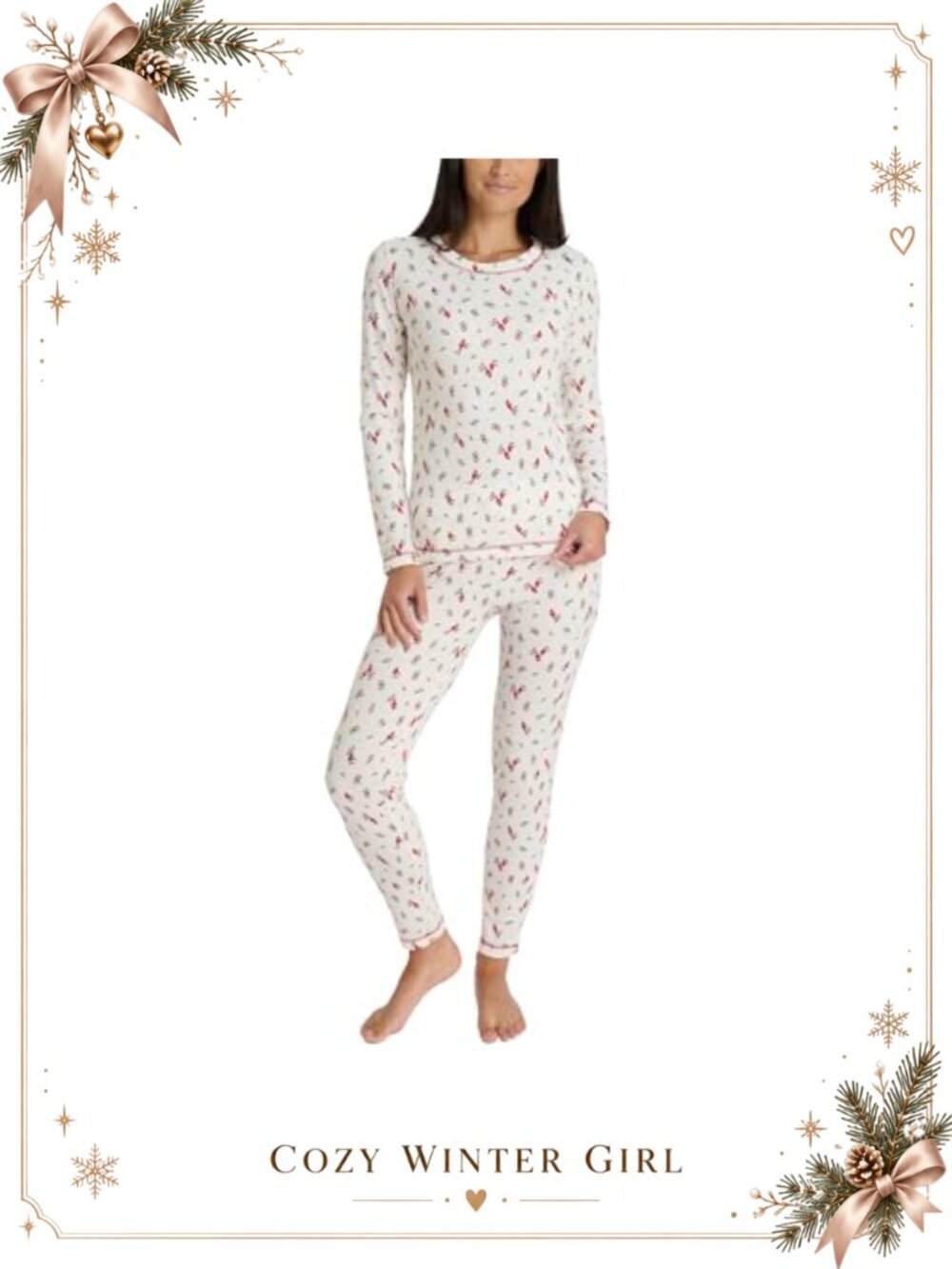 Waffle Knit Thermal Underwear Set Long Sleeve Shirt Leggings Base Layer
